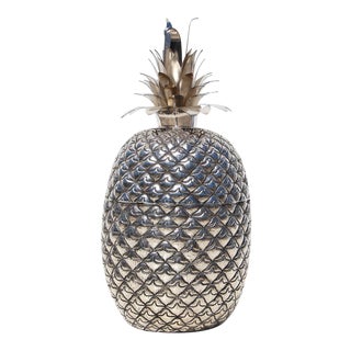 1960s Large Silver Plated Pineapple Ice Bucket, Portuguese For Sale