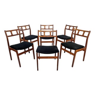 C.. 1970s Danish Modern Teak Dining Chairs by D-Scan--Set/6 For Sale