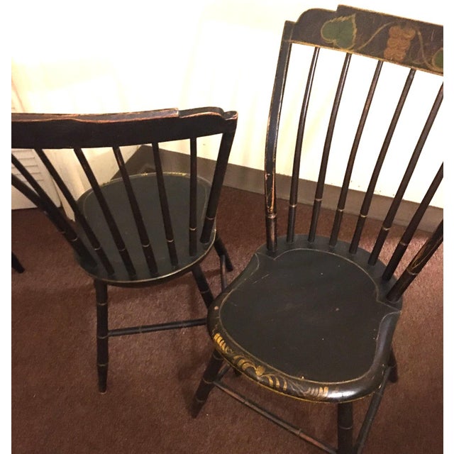 Hitchcock New England Spindle Back Painted Chairs Set of Four For Sale - Image 10 of 16