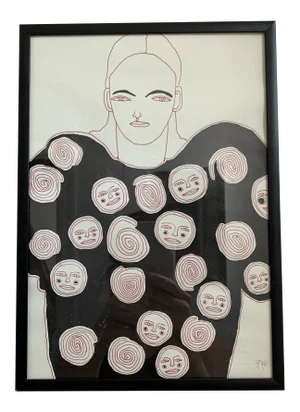 Fashion Illustration Stamped and Signed