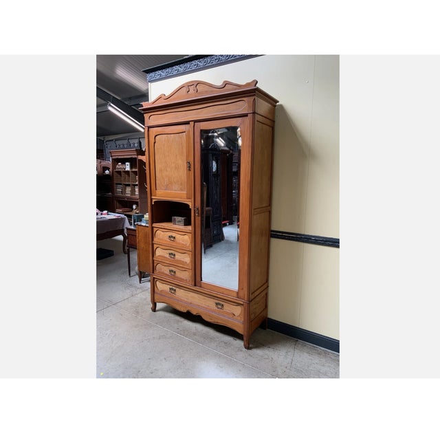 1910s Antique Art Nouveau Linen Cupboard, 1910 For Sale - Image 5 of 9