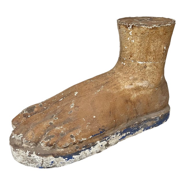 Large Carved Pine Wood and Gesso Foot For Sale