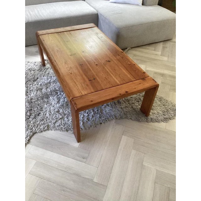 Mid-Century Modern Large Pine Coffee Table, France, 1970s For Sale - Image 3 of 8