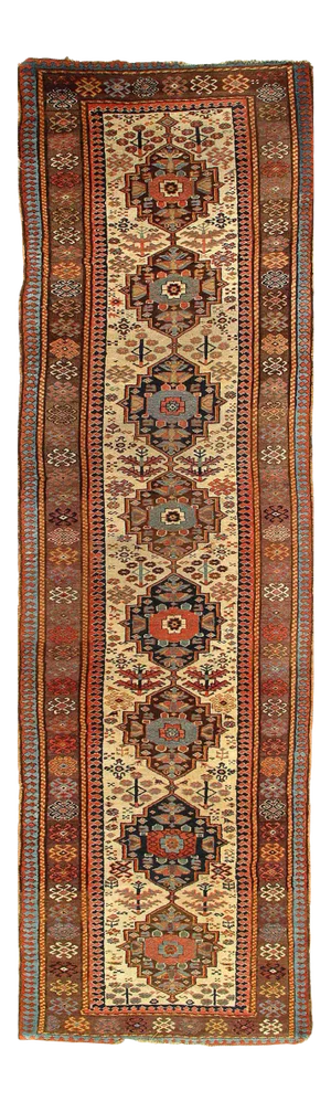 Ivory Color Hand Knotted Persian Antique Nw Runner 3'11'' X 13'4''