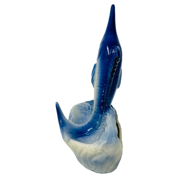 Vintage Ceramic Blue Marlin Catchall Ashtray For Sale - Image 4 of 10