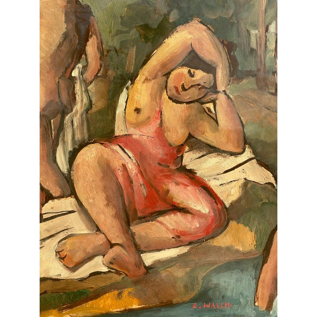 Charles Walch, Bathing in the River, Gouache For Sale - Image 4 of 11
