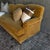 Modern English Sofa in a Caramel Mustard Faux Velvet Mohair With Down Cushion For Sale - Image 9 of 9