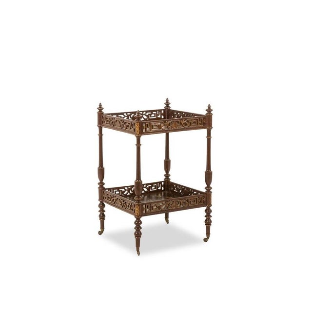 Brown Small Napoleon III Side Table with Japanese-Style Lacquer For Sale - Image 8 of 8