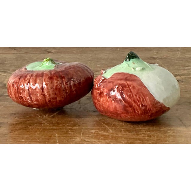 Vintage Italian Glazed Ceramic Persimmons - Set of 2 For Sale In West Palm - Image 6 of 11