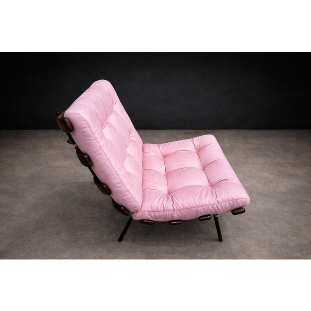 Brazilian Modern Wood Slat & Metal Frame Armchair, Moveis Pallar, 1950s For Sale - Image 14 of 15
