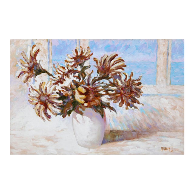 Vase of Flowers by Sea, Vilany, Painting For Sale