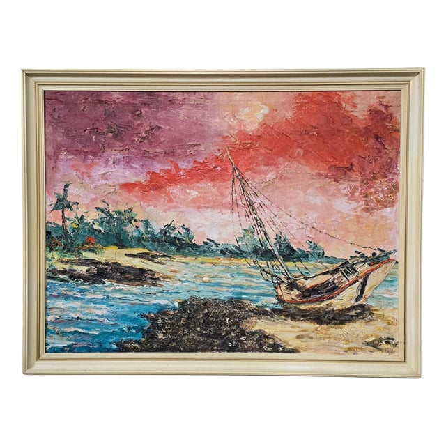 Angelo, Landscape Composition, 1961, Oil Painting on Canvas, Framed For Sale