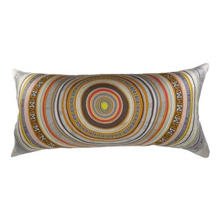 Hermes Scarf Tohu Bohu Fbg 24 Rectangular Pillow Silver Rectangular Pillow For Sale