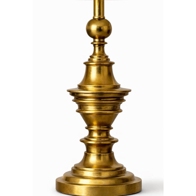 Traditional Vintage Solid Brass Table Lamps by Stiffel - a Pair For Sale - Image 3 of 8