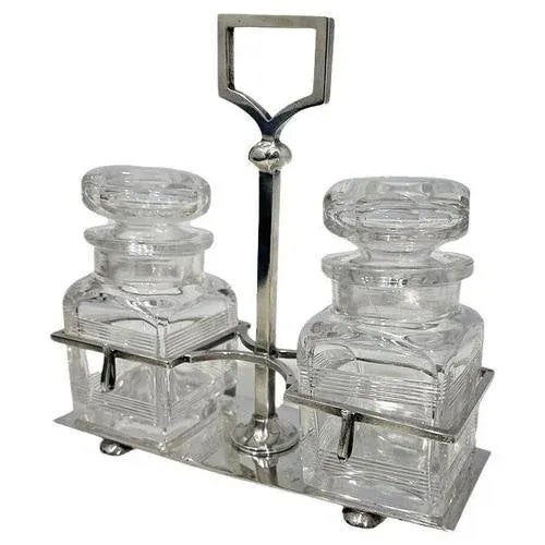 English Silver and Crystal Jam Holder attributed to William Hutton & Son Ltd, 1916 For Sale - Image 10 of 10