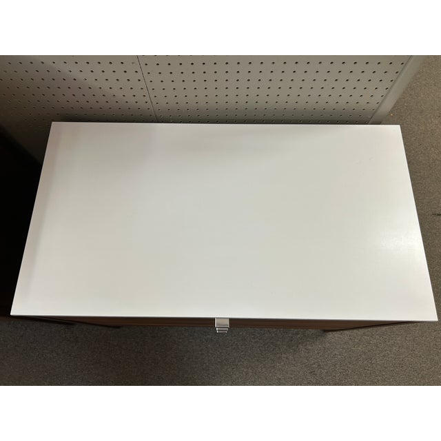 Florence Knoll Walnut + White Laminate 3 Drawer Chest C1960 For Sale In Chicago - Image 6 of 10