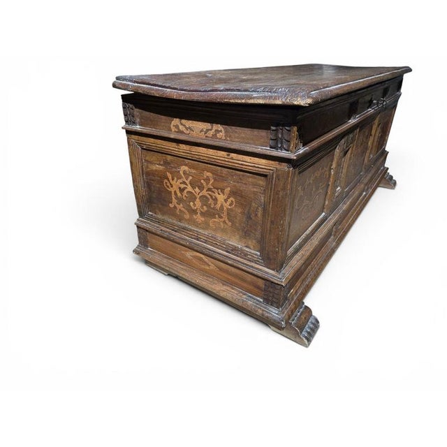 19th Century 19th Century Catalan Marquetry Chest with Secret Drawers and Compartments, 1850 For Sale - Image 5 of 13