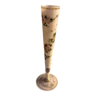 Vintage Cambridge Crown Tuscan Charleton Pink Opaque Glass Vase by Abels Wasserberg and Company For Sale