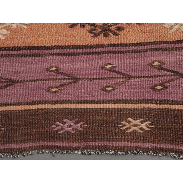 1970s Vintage Handmade Wool Cotton White Beige Kilim Runner Rug For Sale - Image 11 of 11