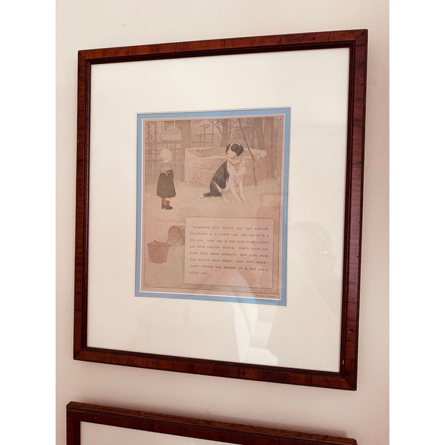 Wood Vintage 1990s French "Filles Et Garçons" Art Prints - Set of 4 Framed For Sale - Image 7 of 14