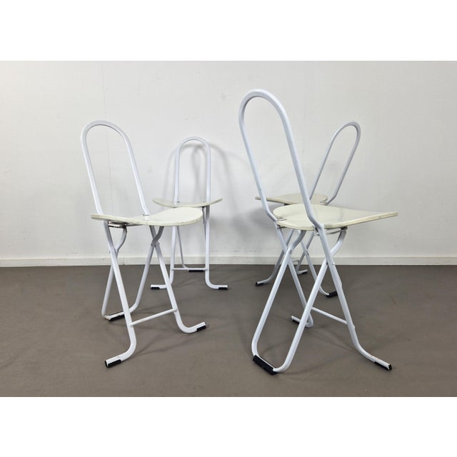 Wood Dafne Folding Chairs by Gastone Rinaldi for Thema, Italy, 1970s, Set of 4 For Sale - Image 7 of 15