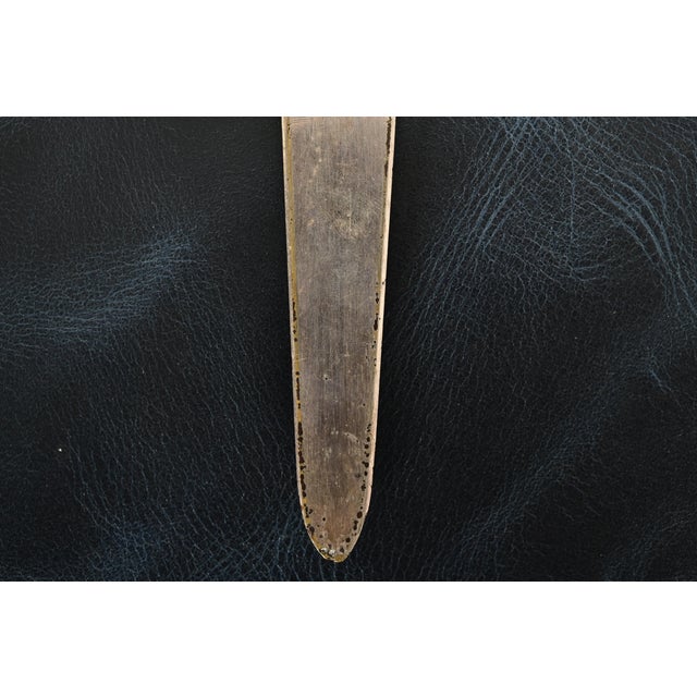 Silver Roycroft Arts & Crafts Silver Finished Hammered Copper Letter Opener For Sale - Image 8 of 11