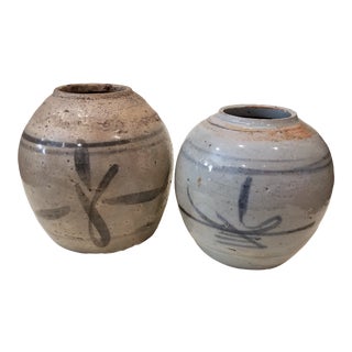 Late 19th Century Two Asian Ceramic Vases For Sale