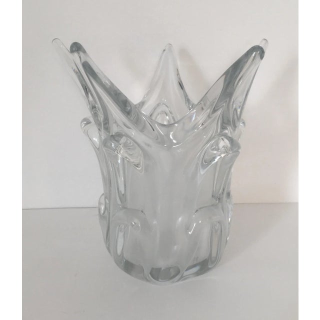 French Mid-Century Molded and Fluted Crystal Vase A striking example of French artistry in crystal design from the...