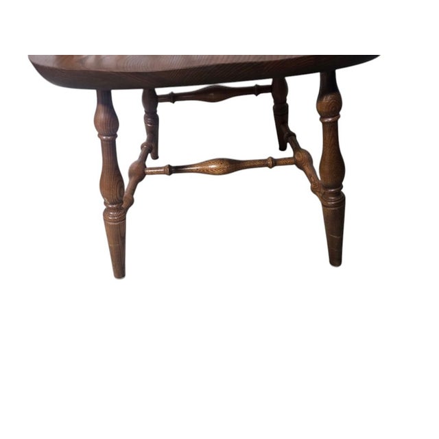 Vintage Oak Double-Bow Windsor Armchair For Sale - Image 4 of 7