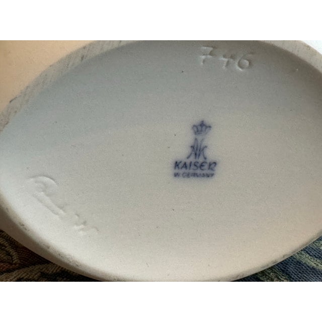 White 1960s A. K. Kaiser Manfred Frey White Bisque Porcelain Floral Relief Vase - Model 746 For Sale - Image 8 of 12