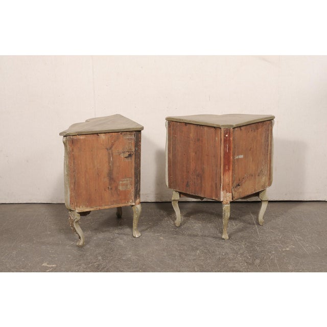 Early 20th Century Italian Antique Corner Cabinets, a Near Pair For Sale - Image 5 of 13