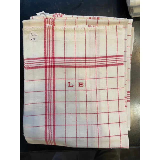 French Kitchen Table Towels in Linen Canvas with Embroidery, 1920s, Set of 82 For Sale - Image 9 of 18