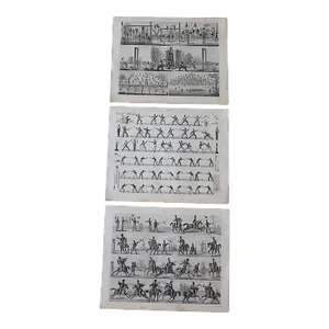 Antique 19th Century Military Training Lithographs - a Pair