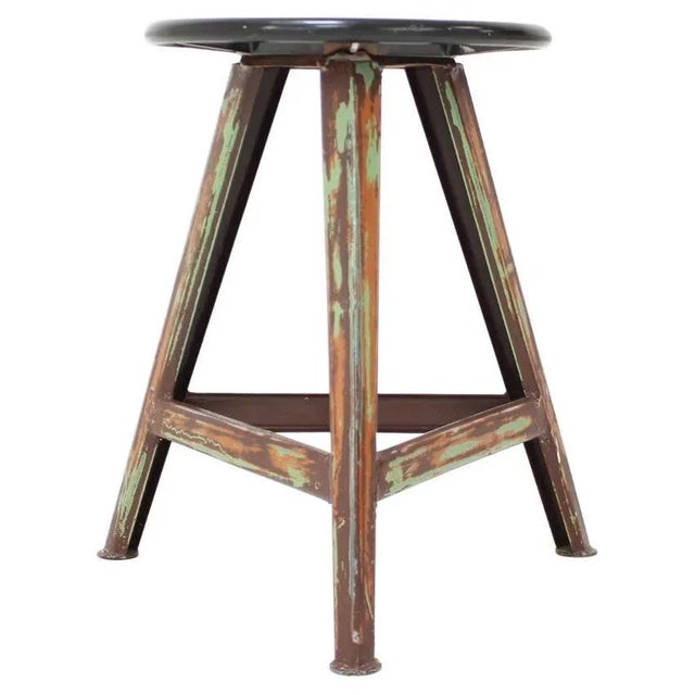 Mid-Century Wooden Stool, 1950s For Sale - Image 9 of 9