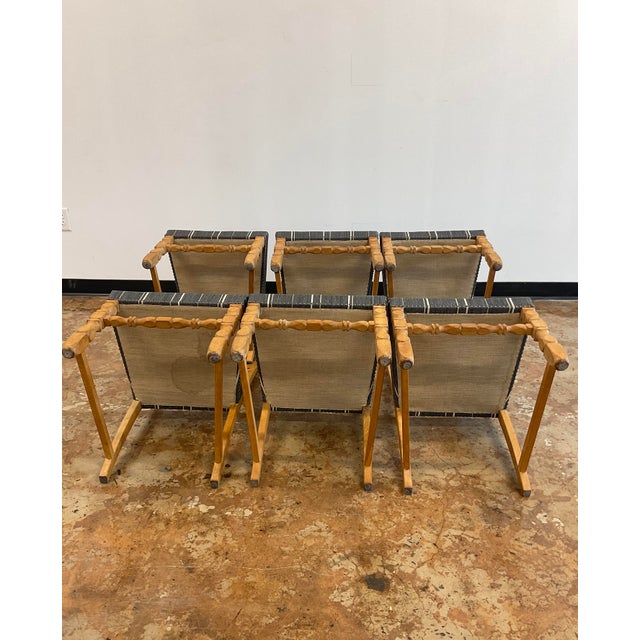 Six Razorback Oak Dining Chairs in the Style of Henning Kjærnulf, Denmark, 1960s For Sale - Image 16 of 16