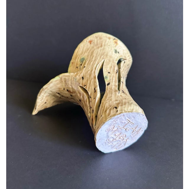 Support an Artist! Hand Made Monstera Leaf Ceramic Vase Artist Signed For Sale In Salt Lake City - Image 6 of 7