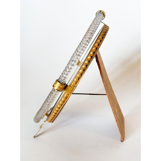 1930's Art Deco Murano Glass Twisted Rope and Brass Picture Frame, in the Style of Carlo Scarpa by Venini For Sale - Image 11 of 17