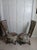 1950s 1950s Victorian Style Parlor Chair Wood Floral Design Cushion Set of 2 For Sale - Image 5 of 11