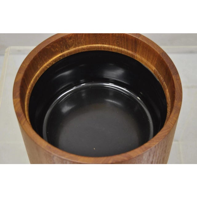 Vintage Dansk Quistgaard Mid Century Danish Modern Teak Wood Lidded Ice Bucket For Sale In Philadelphia - Image 6 of 9