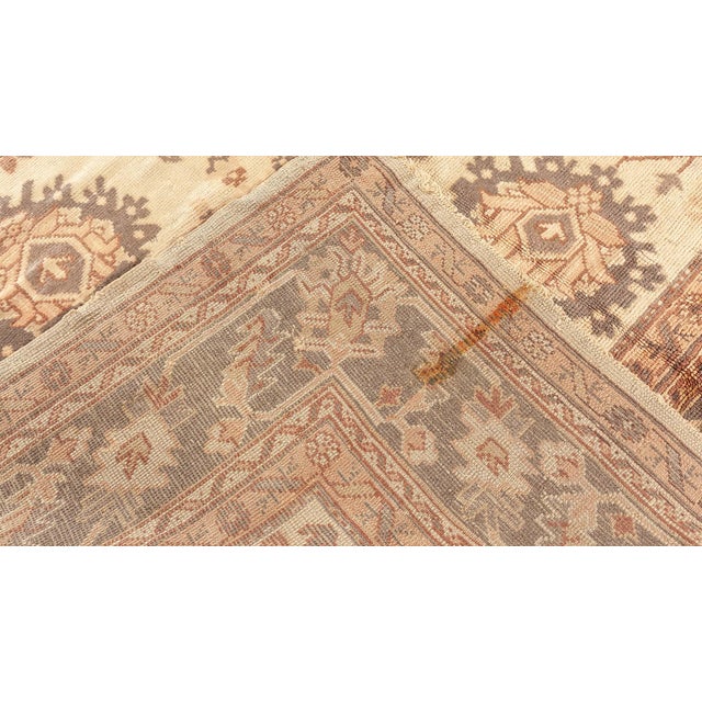 Antique Turkish Oushak Rug For Sale - Image 4 of 7