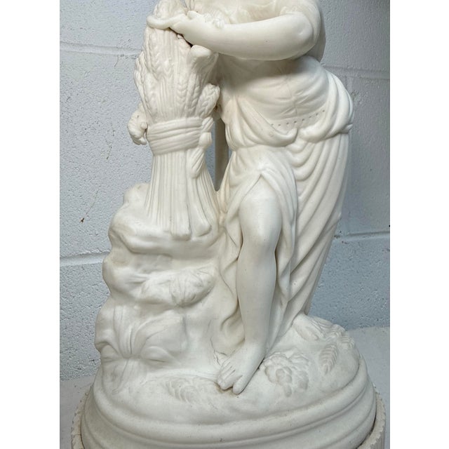 Vintage French NeoClassical Parian Porcelain Figural Electric Table Lamps - Pair For Sale - Image 9 of 13