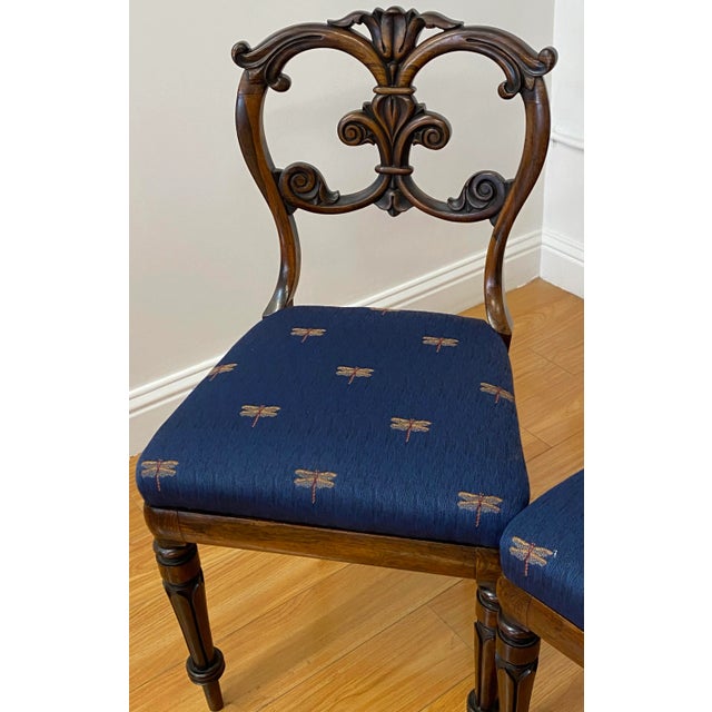 Set of Six English Carved Rosewood Dining Chairs C.1850 For Sale - Image 10 of 11