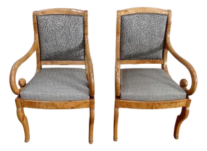 Set of 19th Century Light Ash Armchairs