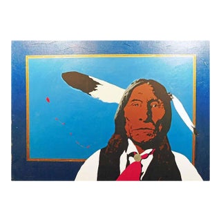 1980s Ward Churchill "Untitled" Pop Art Oil Painting on Board, Unsigned For Sale