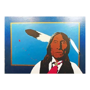 1980s Ward Churchill "Untitled" Pop Art Oil Painting on Board, Unsigned