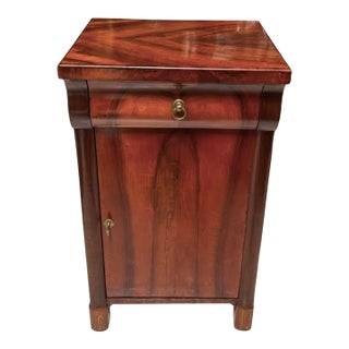 Antique 19c Mahogany Paris Apartment Nightstand Side Table Cabinet For Sale