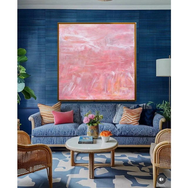 Textile "Swept Away" by Trixie Pitts Large Abstract Expressionist Oil Painting For Sale - Image 7 of 11