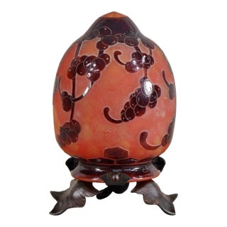 French Art Deco Night Lamp by Schneider Le Verre Francais - Cameo Glass 1925 France For Sale
