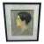 1960s Brunette Woman Profile Portrait Drawing For Sale