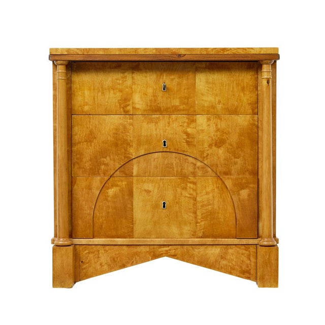 19th century Swedish Empire birch chest of drawers circa 1870. Good quality scandinavian chest of drawers very much in the...